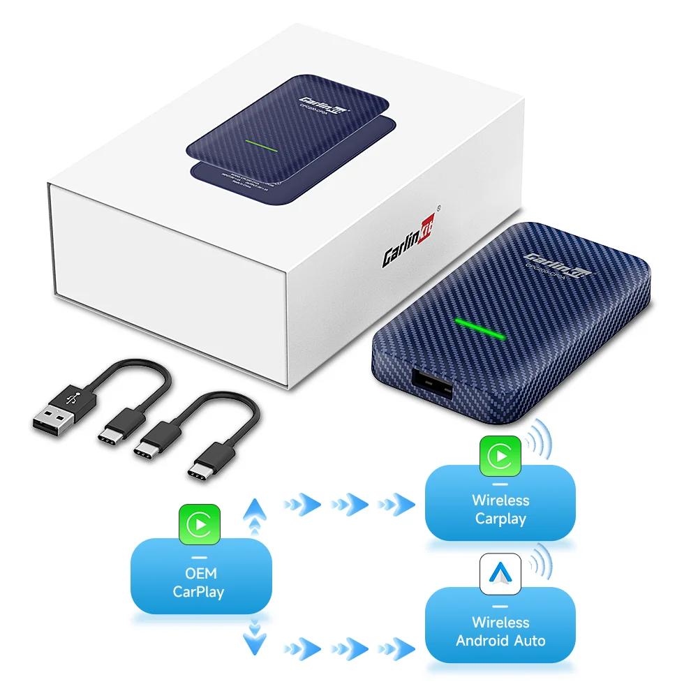 

2air Mini5 Pro Carlinkit 5.0 Беспроводной Адаптер CarPlay Android Auto Box 2.4G/5.8GHz Wi-Fi BT Plug & Play Для Автомобилей С...