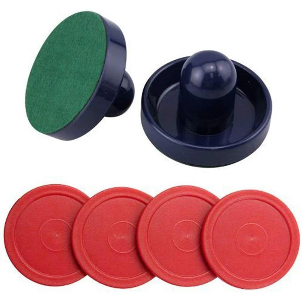 

Red Puck Felt Party Entertaining Toys Accessories Mallet Kids Table Game Air Hockey Pusher Mini Home Replacement Plastic
