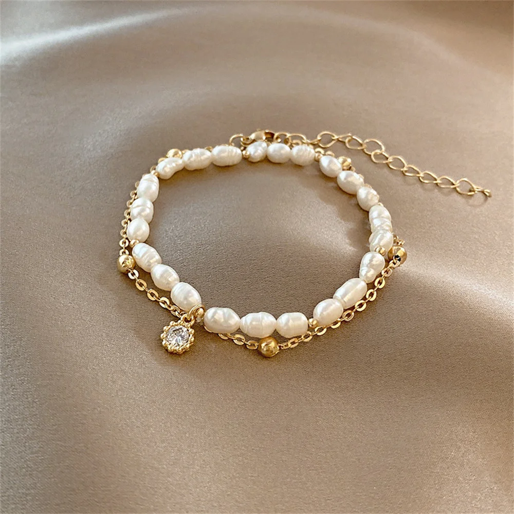 

Classic Fashion Imitation Pearl Pendant Bracelet For Women Exquisite New Lucky Cuff Bracelet Anniversary Gift Novel Jewelry