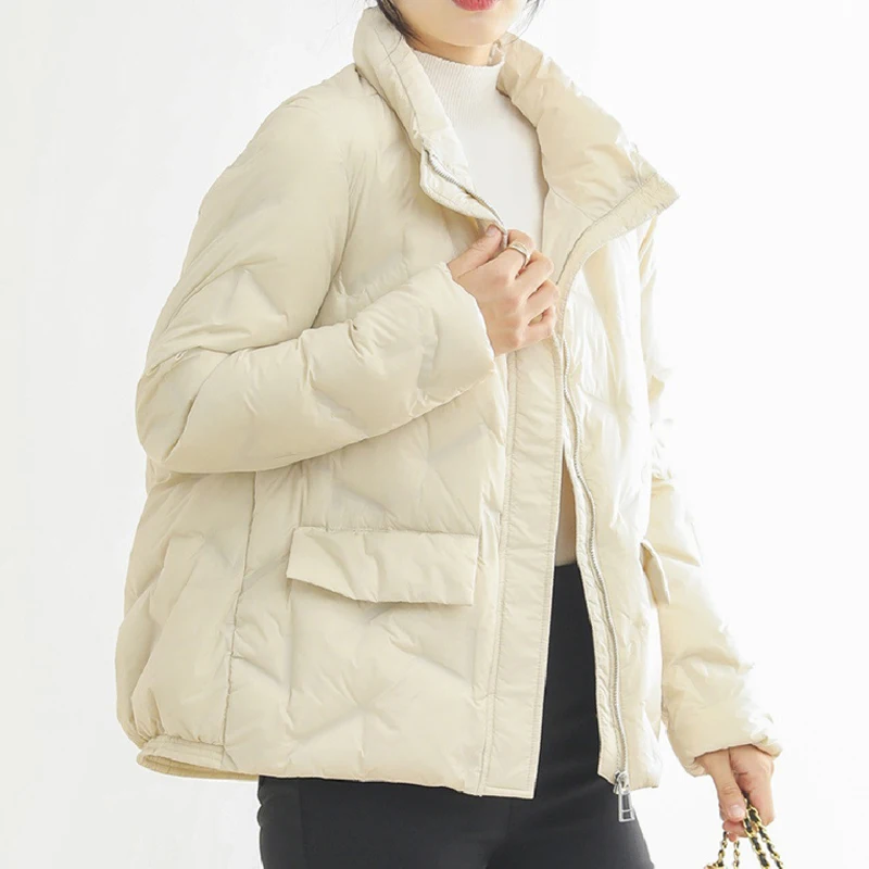 

2022 Winter Women Clothes Soft Down Jacket Women Korean Fashion 90% White Duck Down Laminated Loose Jacket Women's Coat