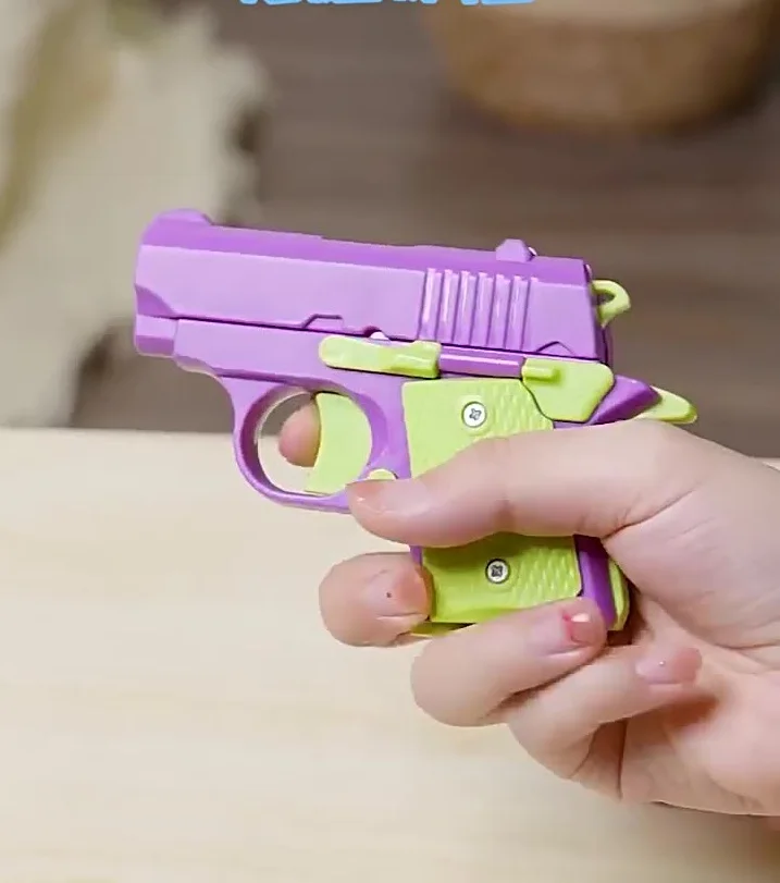 

new hot Baby Toy Gun 3D Printing Blowback Mini Initial Machine Small Radish Knife Decompression Radish Gun Repeated Fire