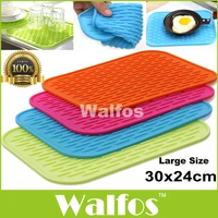 walfos 30x24cm silicone mat pad heat resistant pot spatula holder placemat table mat non slip cup coaster kitchen accessories