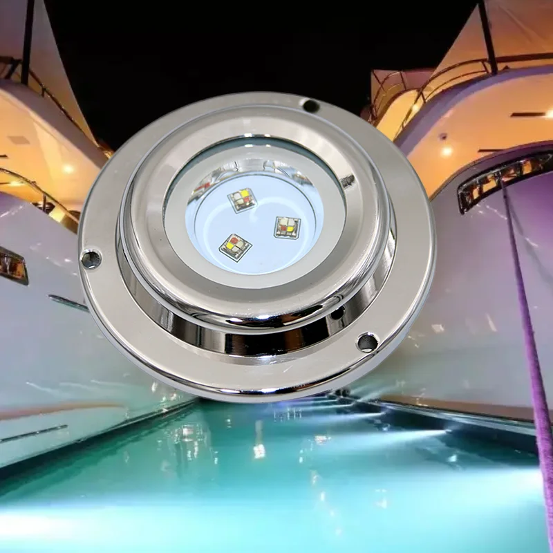30Вт Светодиодный маяк с IP68 классом защиты от воды подводной лампы RGB RGBW из нержавеющей стали 316L для яхт хвостового плавания DC12V.