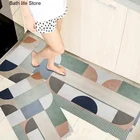 Модный простой напольный коврик в скандинавском стиле для кухни, домашний ковер, длинный дверной коврик в полоску, Современный домашний декор