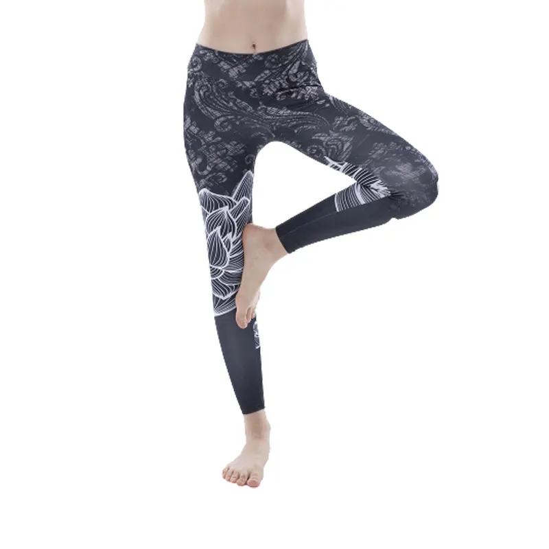 

Женские леггинсы с цветочным принтом, эластичные леггинсы с высокой талией