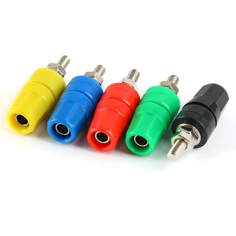 

1Pcs Banana Socket M4*36 Pure Copper Terminal 4mm Banana Socket 20A Terminal Banana Plug Grounding Post Multi-color Optional