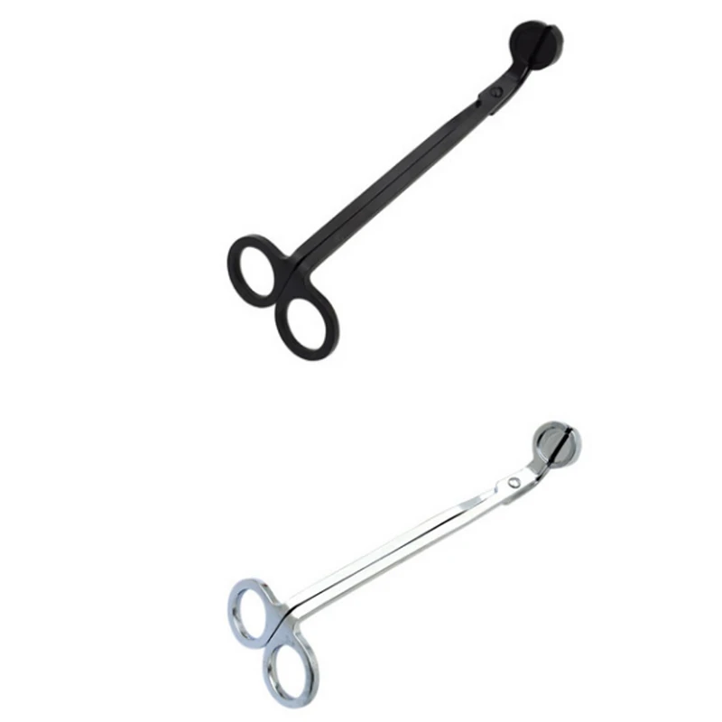 

Candle Wick Trimmer Stainless Steel Candle Scissors Trim Wick Cutter Round Head Black And Silver