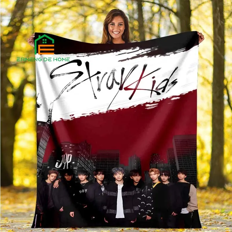 

Stray Kids Pattern Throw Blanket Warm Blanket for Home, Picnic, Travel, Office,Plane for Adults, Kids, Elderly 6 Sizes