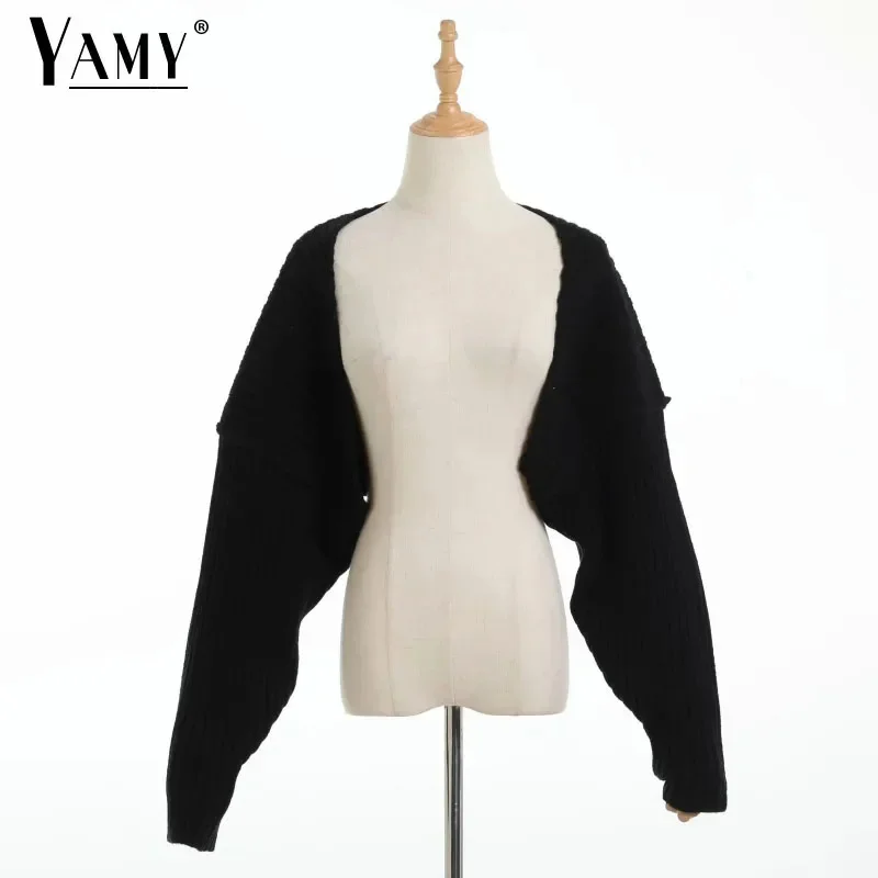 

Sexy cropped cardigan knitted short cardigan sweaters for women fashion cute tops korean style long sleeve top batwing sleeve