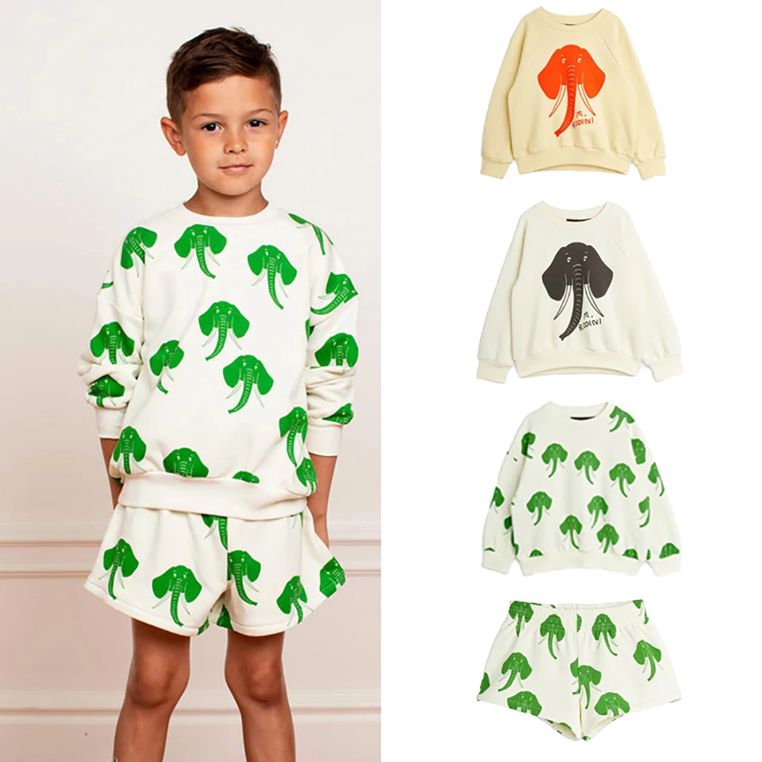 

New Kids Boys Sweatshirts Mini Rodini Boy Long Sleeve Clothes Cartoon Shorts Sweater Set For Spring Children's Tops Baby Outwear