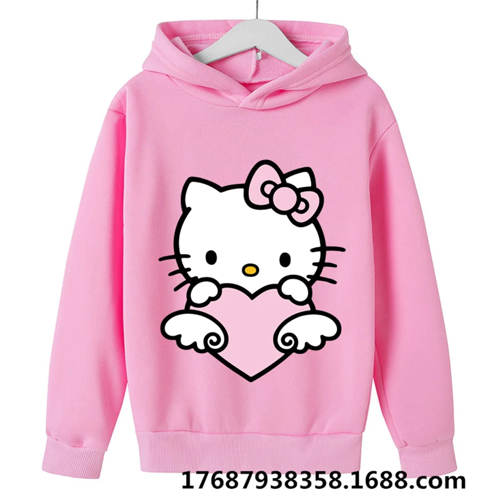 

Hello Kitty Kawaii Kids Fashion Boys Clothing Autumn Baby Girls Clothes Cat Suit Children Hoodies Toddler Casual Tracksuits