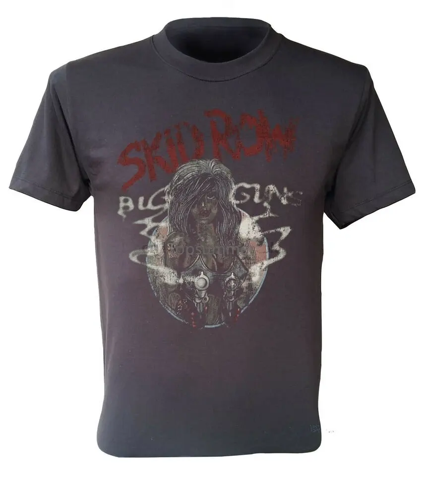Skid Row T Shirt Big Guns Logo 80S Heavy Metal Rock Band Retro Men Shirt S T 2Xl