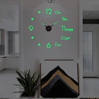 creative luminous wall clock diy living room clock art punch free wall clock modern simple silent clock wall