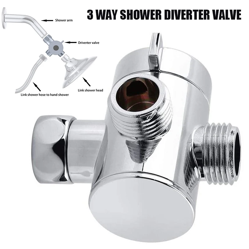 

Серебристый трехсторонний латунный адаптер для душевой лейки, душевой переключатель, клапан для ручной душевой лейки и фиксированной душе...