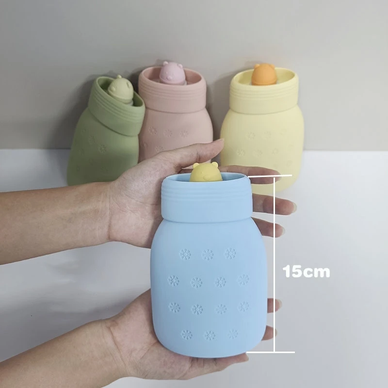 

Silicone Hot Water Bag Creative Cute Wind Warm Waters Bags Irrigation Type Can be Microwave Heating Foot Warmer Hand Warmeers
