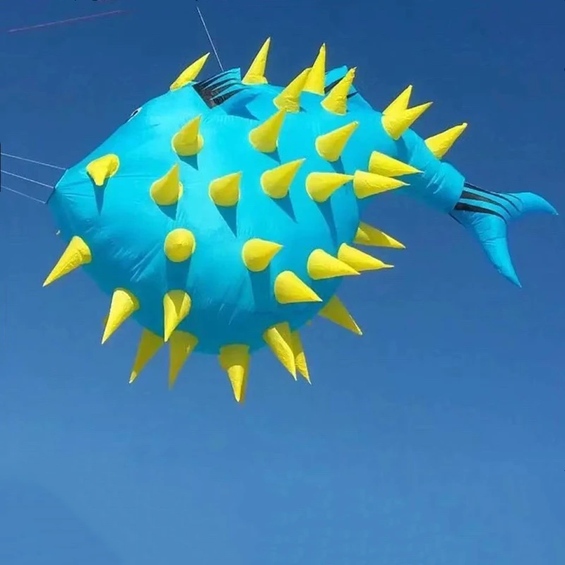 free shipping 5m puffer fish kite flying outdoor toys large air snakes kite buggy string shooter