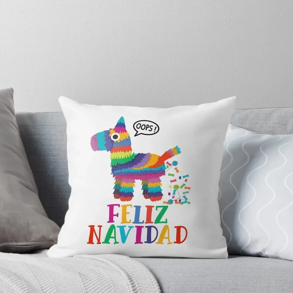 Opps Feliz Navidad Забавная мексиканская подушка Pi?ata эстетические наволочки для кровати