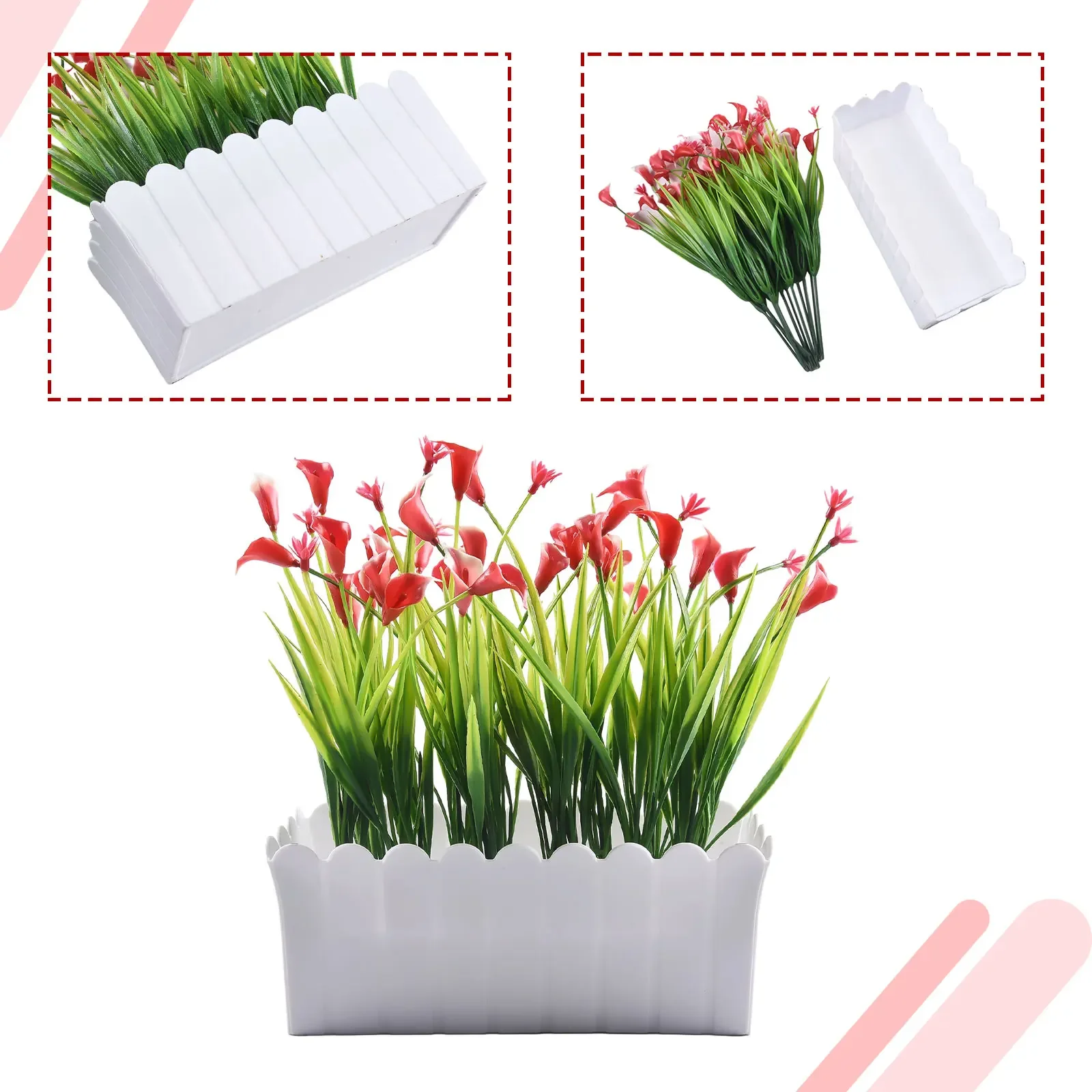 markiificial Bonsai Sztuczne rośliny doniczkowe kwiaty do dekoracji ogrodu domowego na zewnątrz Wysoka jakość i przyjazna dla środowiska