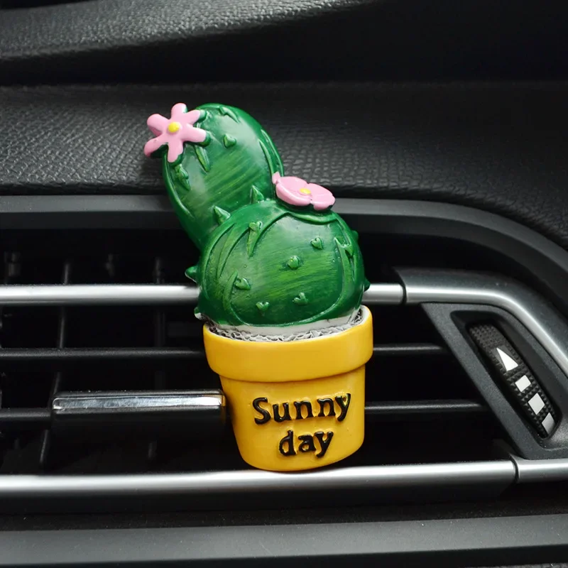 

Освежитель воздуха CHIZIYO для автомобиля, освежитель воздуха с зажимом, с изображением кактуса, растений, духов, вентиляционных отверстий, кондиционирования воздуха, милые украшения