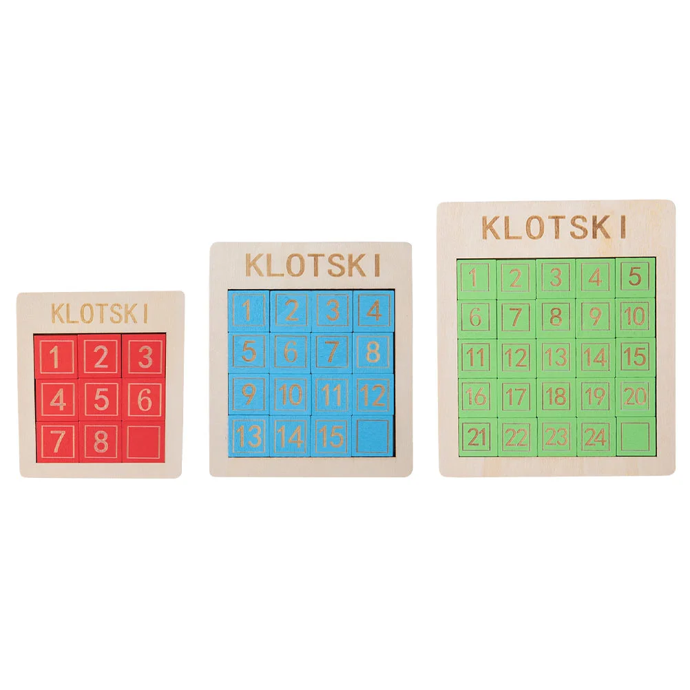 

3Pcs Sliding Number Puzzle Toys Kids Brain Teasers Toys Wooden Number Slide Toys