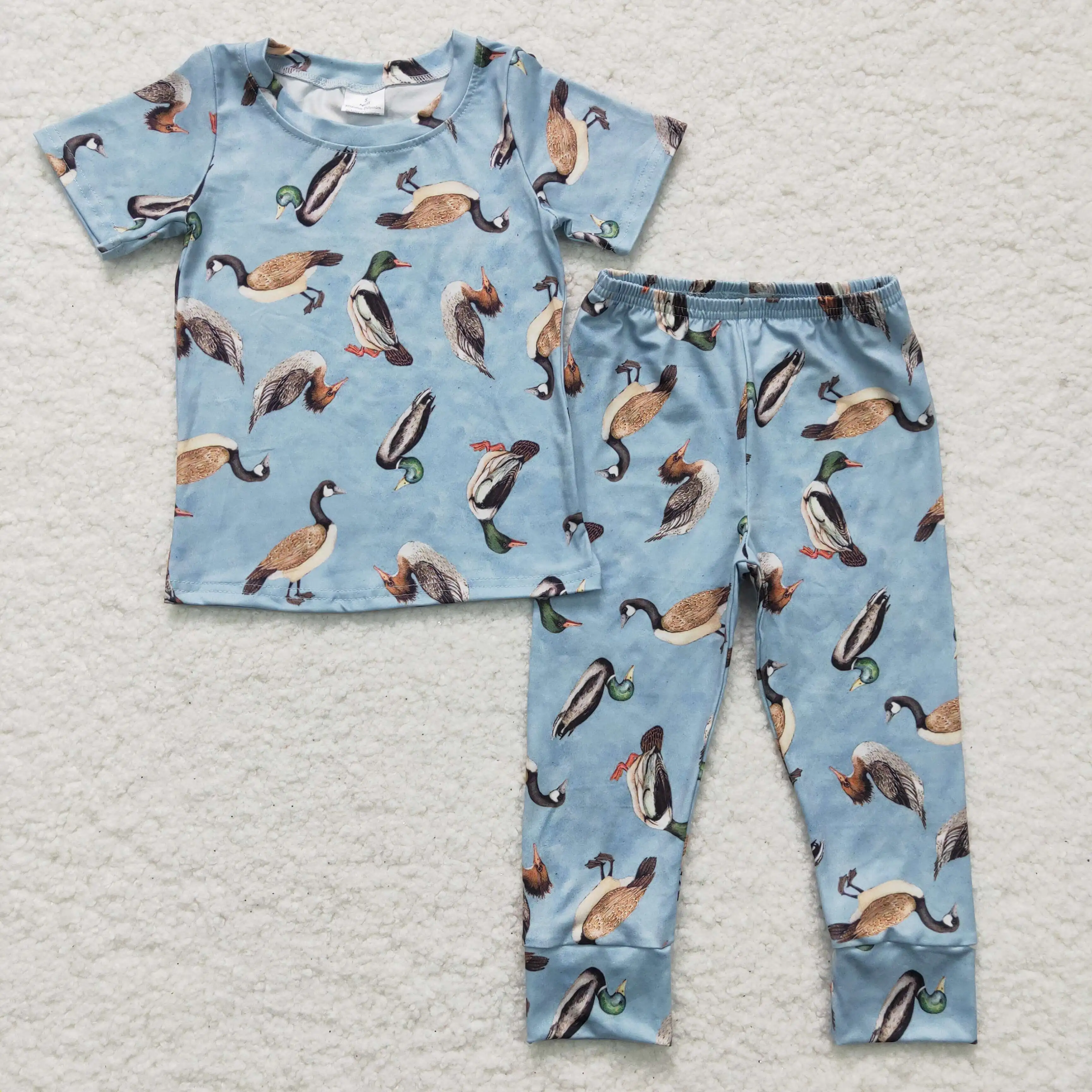 high quality Mallard duck boys pajamas cheap china wholesale kids clothing toddler boys clothing sets