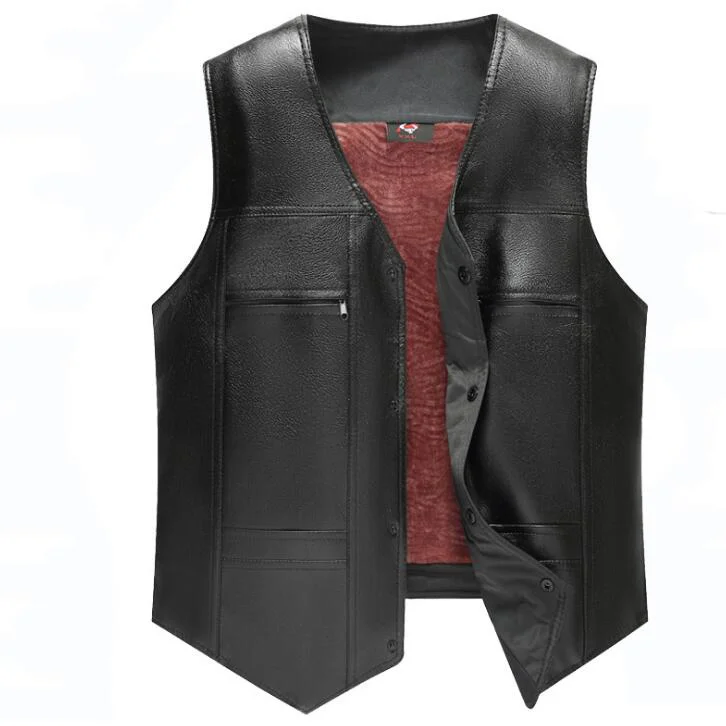 

Faux Leather Wedding Clothing PU Coats Mens Vest