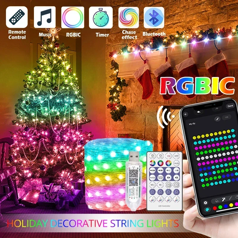 

Dreamcolor Bluetooth RGBIC светодиодная гирлянда