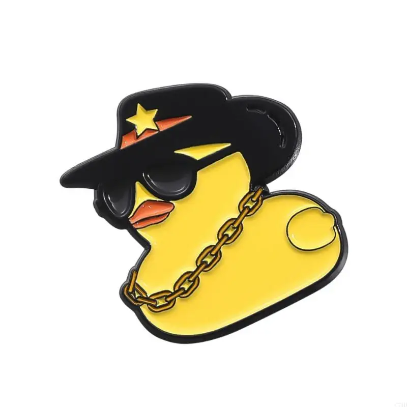 C71d очаровательный маленький утиный металлический брошь с яркими цветами и