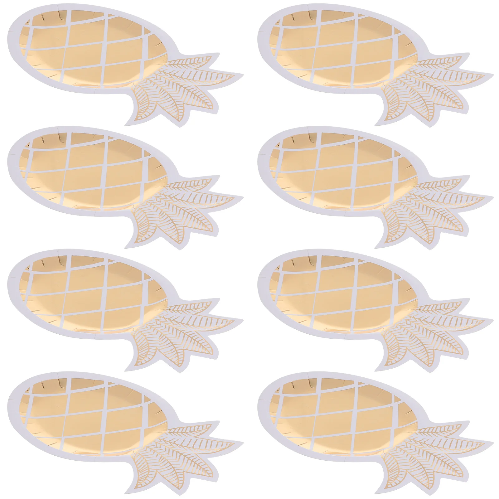 

8pcs Disposable Paper Plates Lovely Pineapple Design Trays Party Tableware
