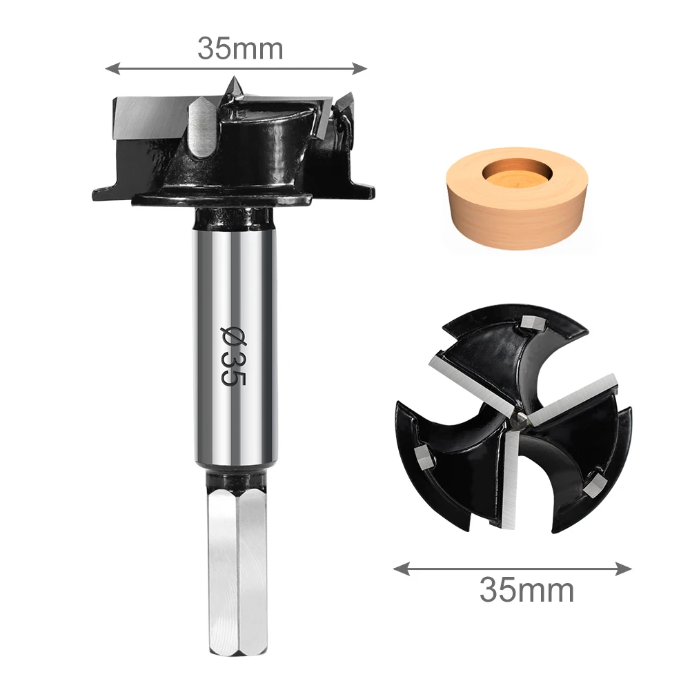 

Сверло Форстнера CMCP 35 Мм, 1 Шт., С Круглым Хвостовиком, Конический Кольцевой Резец, Твердосплавный Наконечник