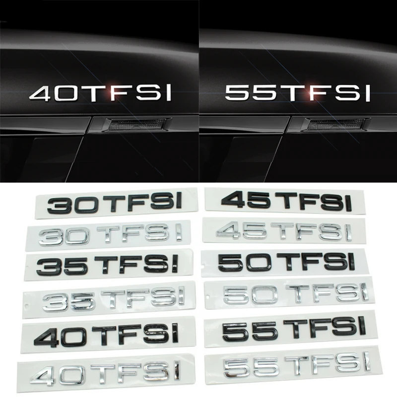 

Оригинальные 3D наклейки, 30, 35, 40, 45, 50, TFSI логотип, автомобильная эмблема, наклейка для Audi A3, A4, A5, A6, A7, A8, Q2, Q3, Q5, Q7, Q8, A1, S3