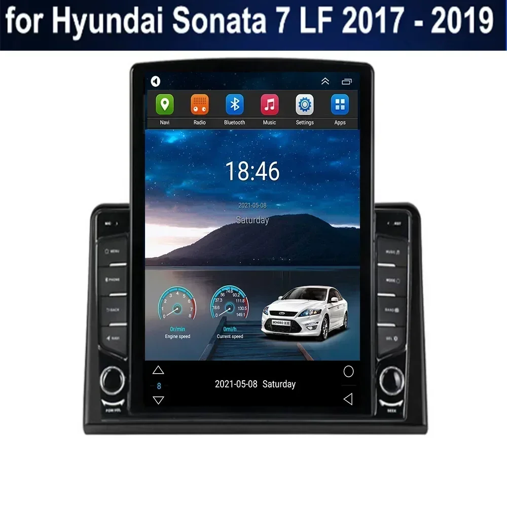Автомобильный радиоприемник Tesla Style 2Din Android 13 для Hyundai Sonata 7 LF 2017-2035 Мультимедийный