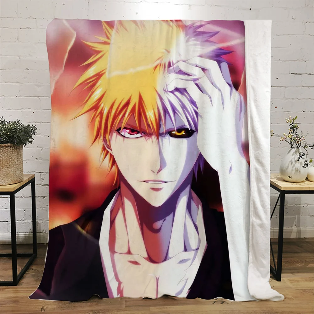 

CLOOCL BLEACH Flannel Blankets Cartoon Anime Graphic Throw Blanket Office Nap Quilt Air Conditioner Throw Quilt Dropshipping