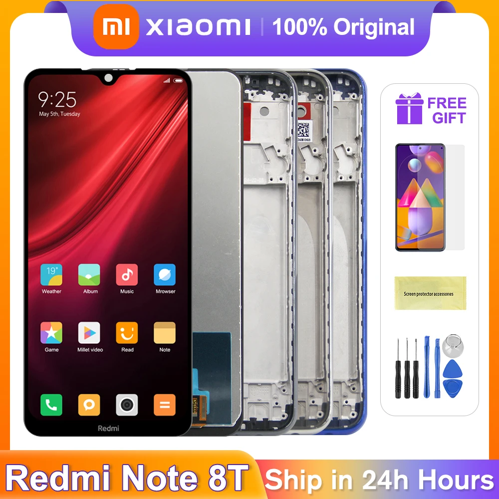 Оригинальный экран 6,3 дюйма для Xiaomi Redmi Note 8T, ЖК-дисплей, сенсорный экран, дигитайзер, запасные части с рамкой для Redmi Note8T - купить по выгодной цене