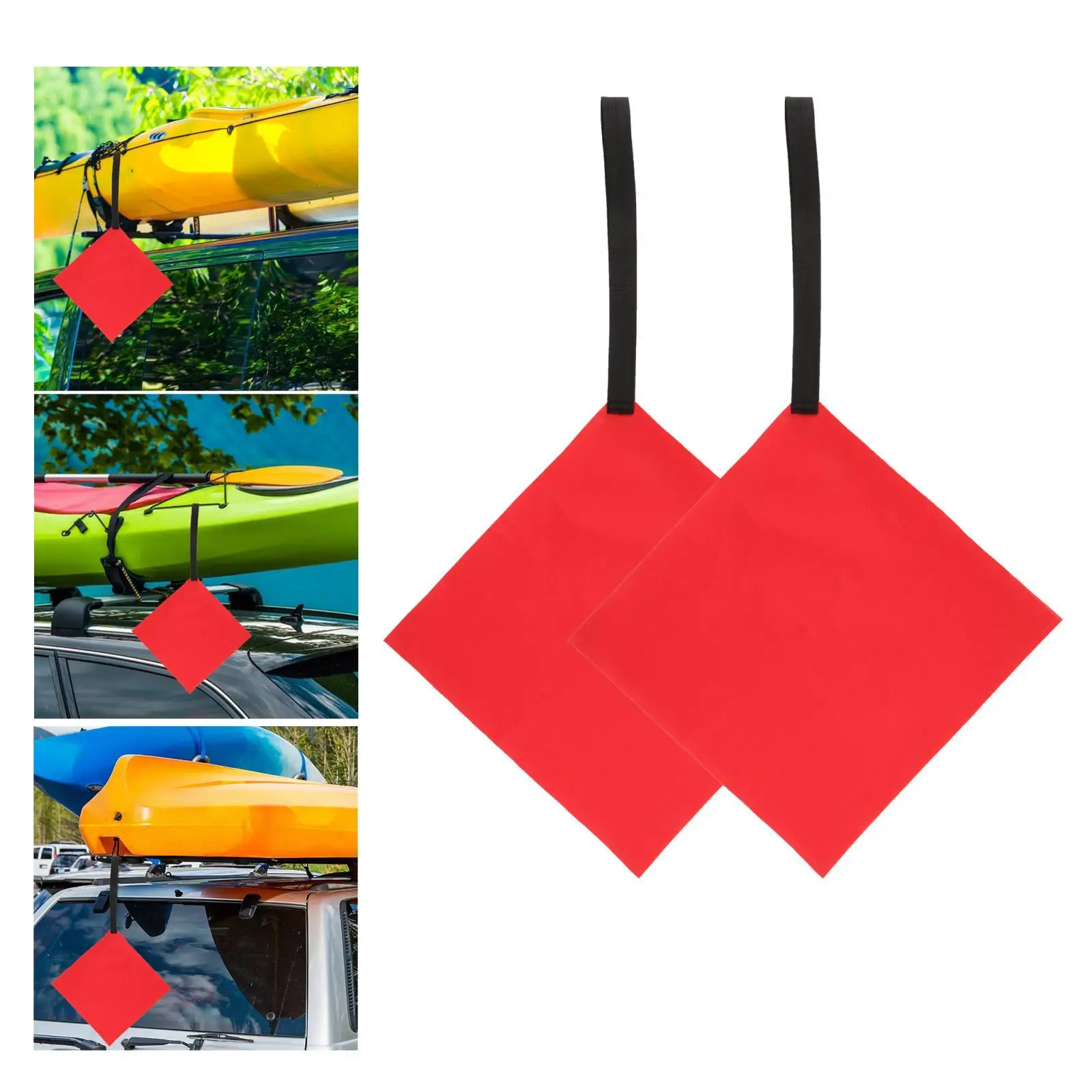 Tow Flag Kayak Trailer Flag Warning Flags With Webbing Red Kayak Flag Sign For Dinghy Truck Fishing Boat Towing Canoe