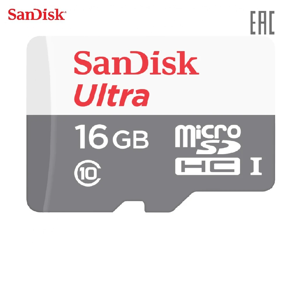 Карта памяти SanDisk MICRO SDHC UHS-I SDSQUNS-016G-GN3MN 16 Гб 80 Мб/с класс 10 | Компьютеры и офис