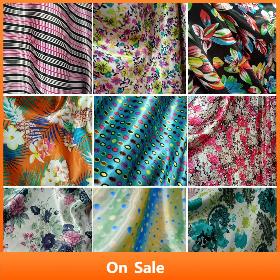 

DIY Sewing Fabric Soft Decoration Satin Silky Cloth Glossy Lining Craft Tilda Doll Charmeuse Material Stylish Pattern