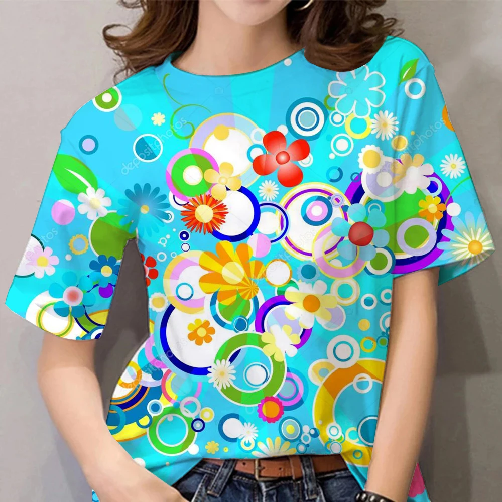 

Футболка женская/Детская летняя с 3D принтом, Повседневная модная рубашка с индивидуальным цветным рисунком для мальчиков и девочек
