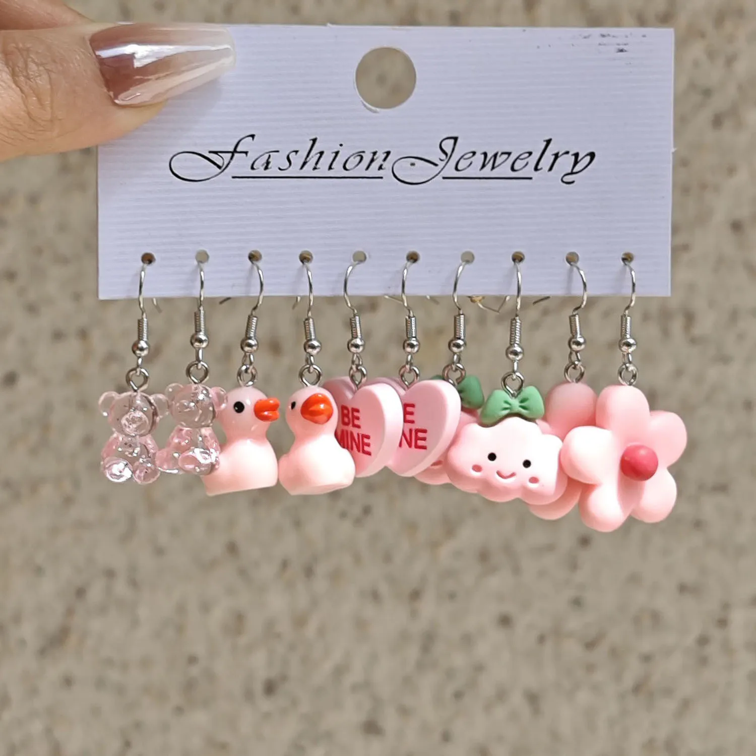 Набор сережек с изображением милого медведя и облака