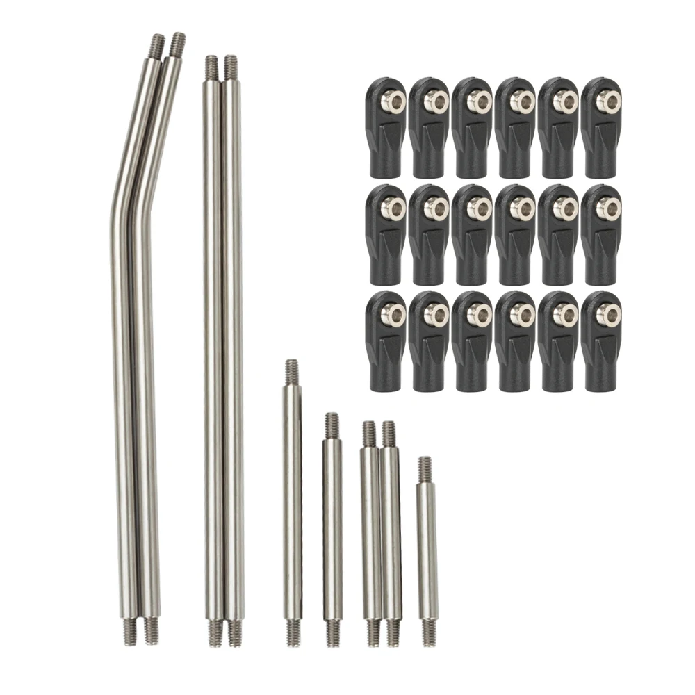 

LCG Chassis Accessories Stainless Steel Links Kit Suspension Steering Linkage for 1/10 Rc Crawler Car SCX10 III Upgrade
