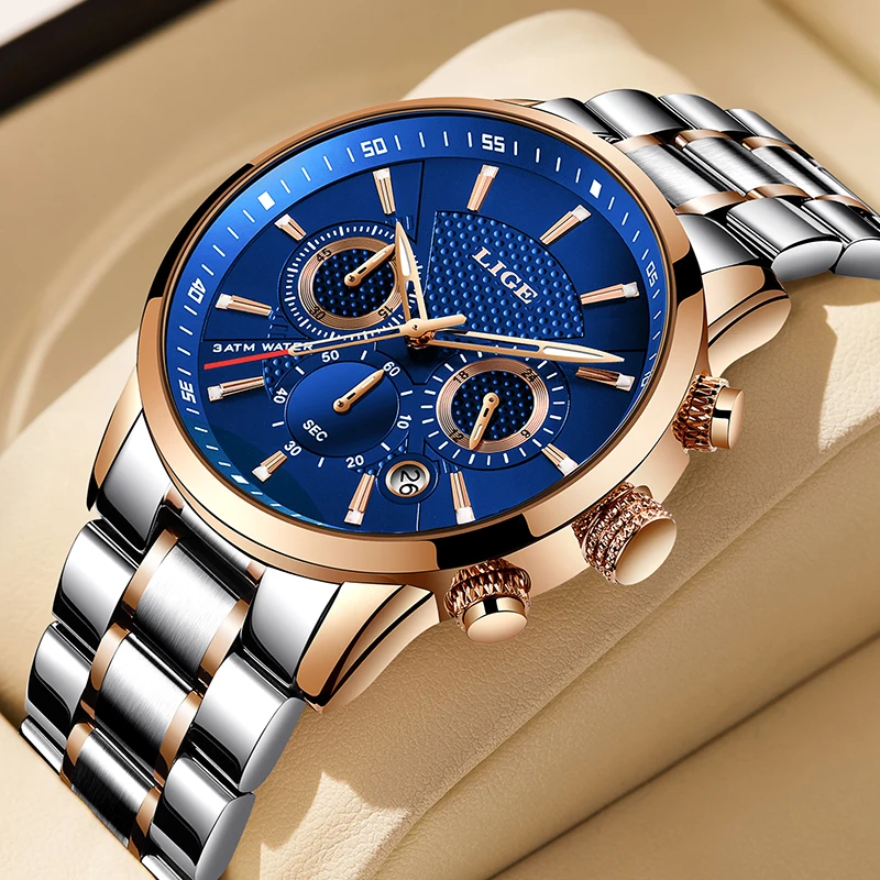 

New Watches Chronograph Original Brand Watch for Men Luxury Sport Waterproof Quartz Clock Stainless Steel Auto Date Reloj Hombre