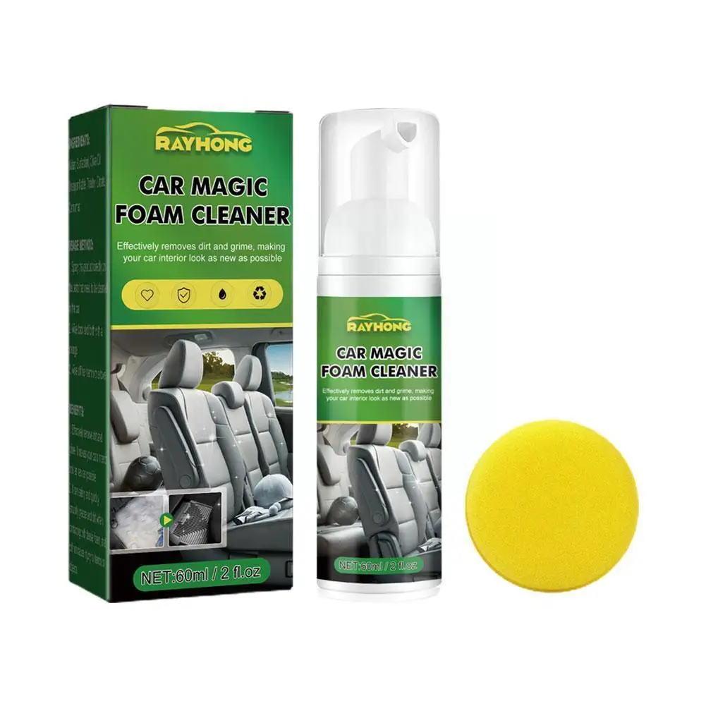 

60 мл Многоцелевой пенный очиститель для Кожи Очистка автомобильной пены для мытья интерьера спрей для поверхностей уход автомобильный очиститель для дома X1O2
