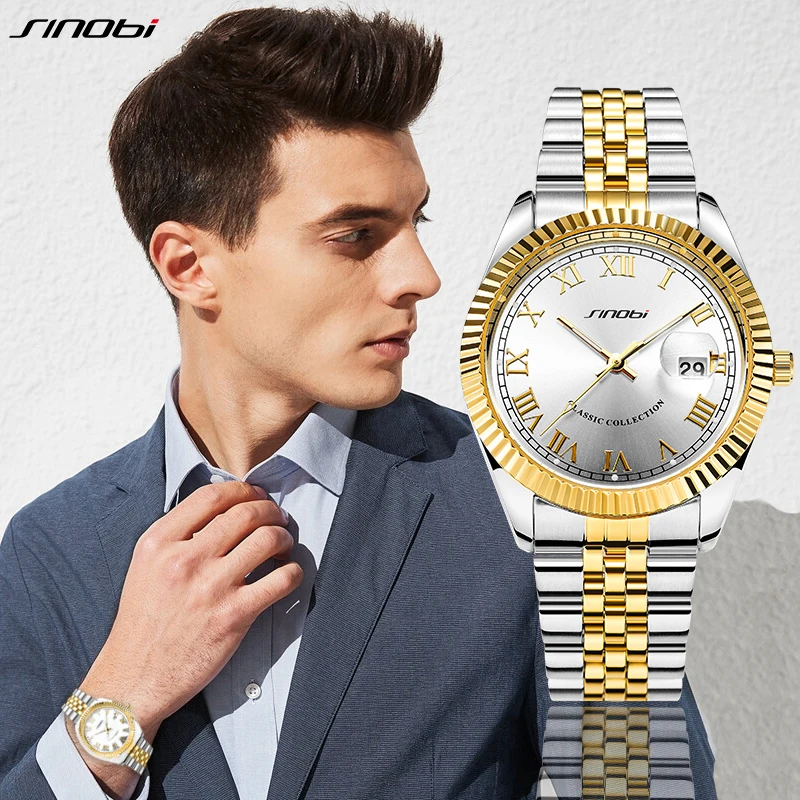 

SINOBI Relogio Masculino Men Watches Luxury Famous Top Brand Men's Fashion Casual Dress Watch Military Quartz Wristwatches Saat