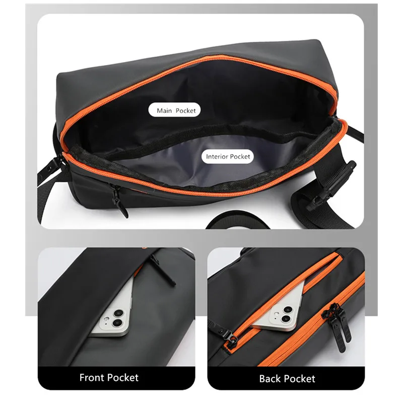JEEP BULUO Waterproof Casual Chest Bag Male Crossbody Fashion Shoulder Trend Black Messenger Sling Travel Bag Hot Sale
