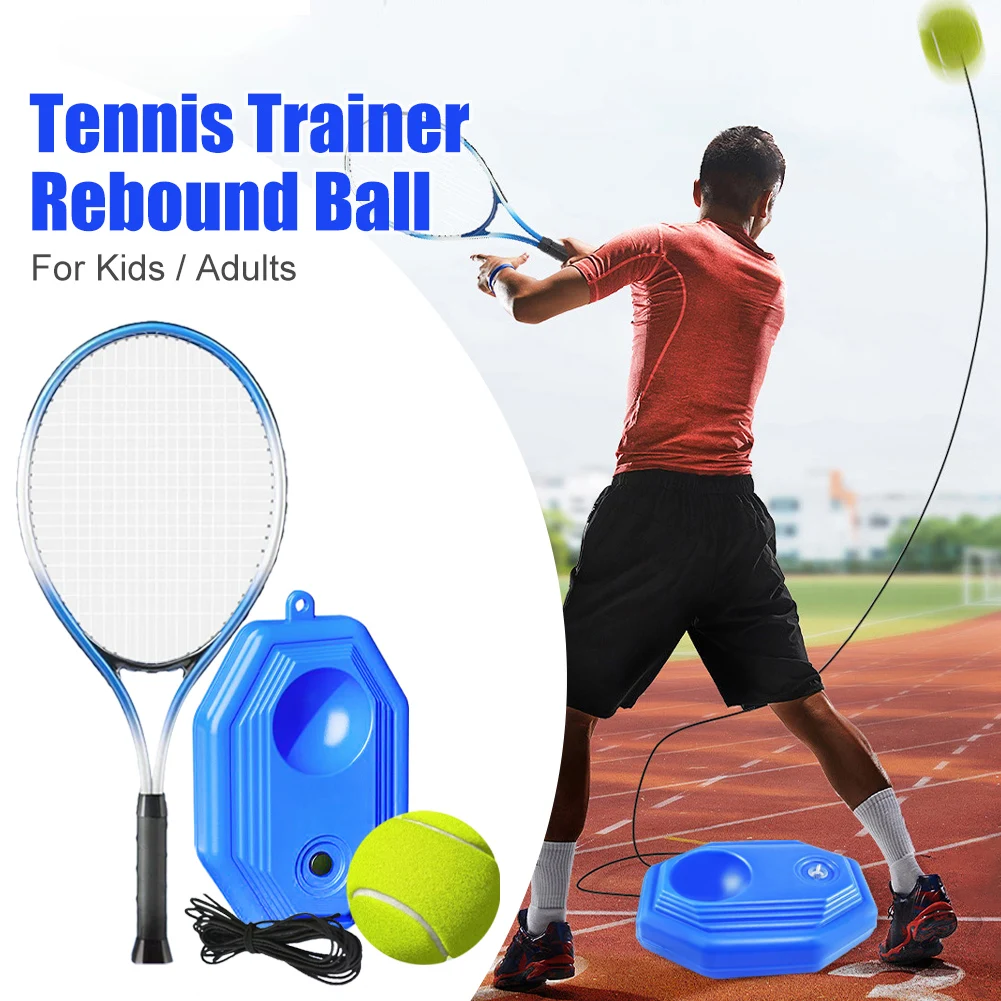 

Tennis Rebounder With Elastic Rope Self Hitting Single Player Racquet Training Exercise Tennis Racket Ball Trainer for Kid Adult