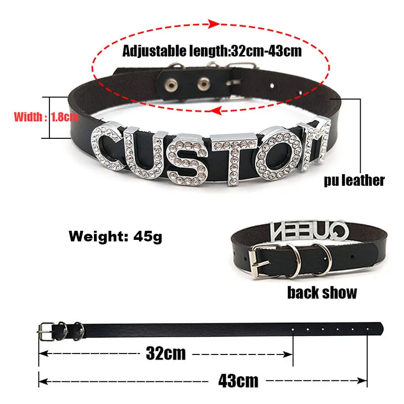 Пикантные горячие горный хрусталь буквы SLUT воротники колье ожерелья черный