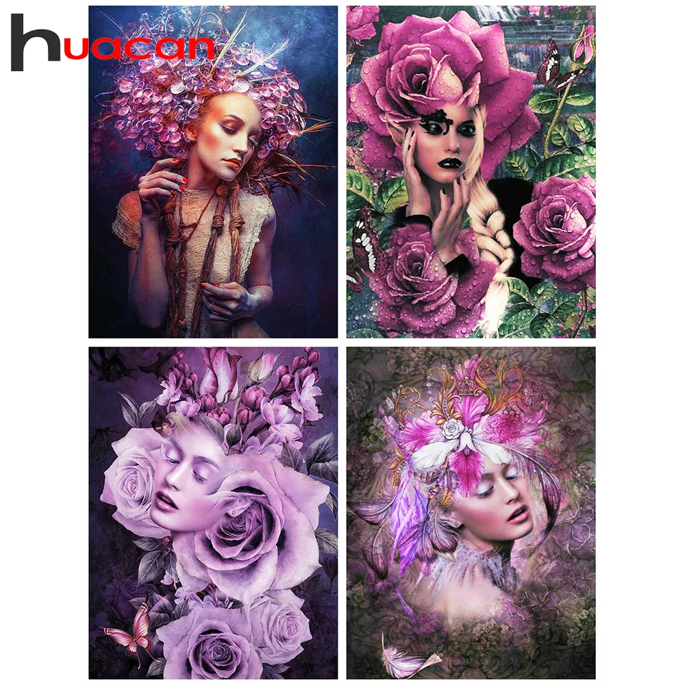 

Набор для алмазной вышивки Huacan, полноразмерная мозаика 5D с цветочным рисунком для женщин