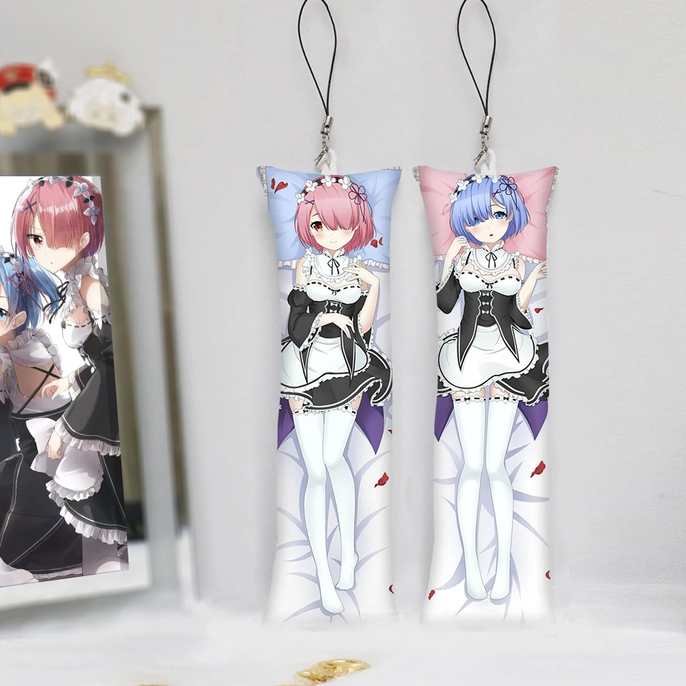 Брелок с надписью Re: жизнь в другом мире от нуля Rem Ram милый аниме брелок для ключей