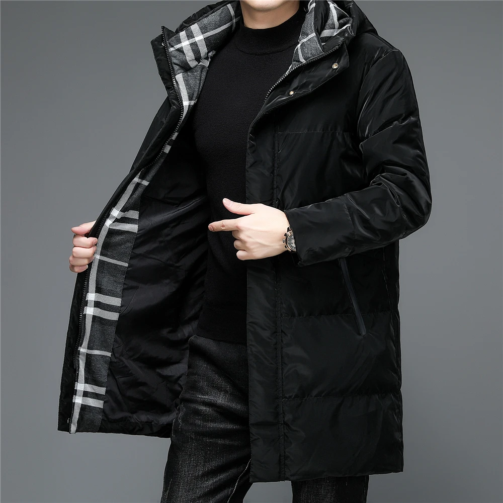 COODRONY Brand Hooded Down Jacket Men Clothing Winter New Arrival Long Pu Coat Thick 90% Gray Duck Down Parkas Windbreaker Z8174