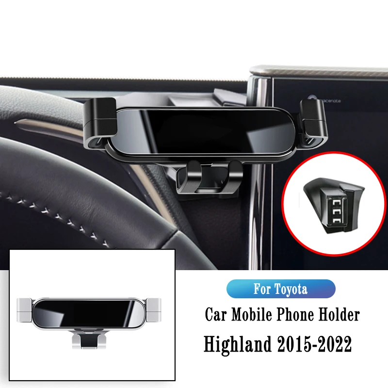 

Navigate Support For Toyota Highlander 2015-2018 2022 Gravity Navigation Bracket GPS Stand Air Outlet Clip Rotatable Support